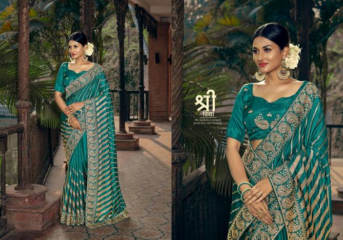 Ynf Pushpa Story 2New Fancy Party Wear Vichitra Silk Designer Saree Collection
